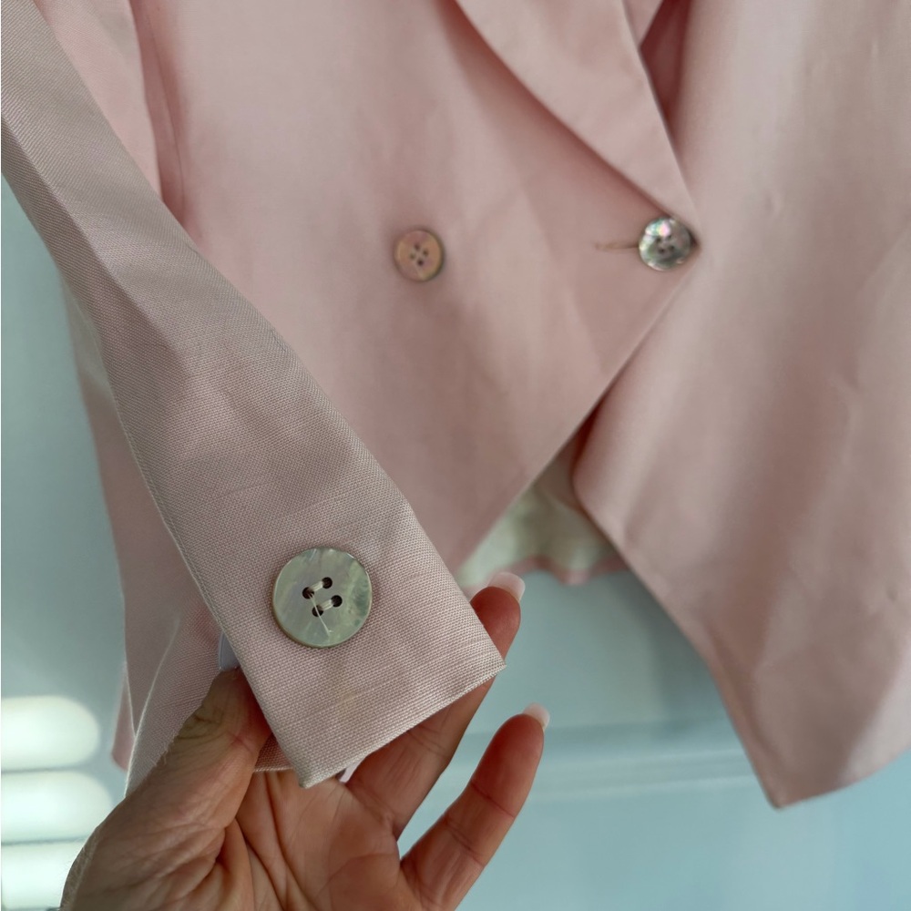 Vintage Christian Dior Peplum Blazer Light Pink Size 12 - Picture 5 of 13